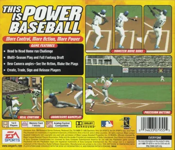 Triple Play 2000 (US) box cover back